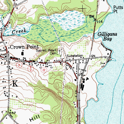 Topographic Map of Sacred Heart Church, NY