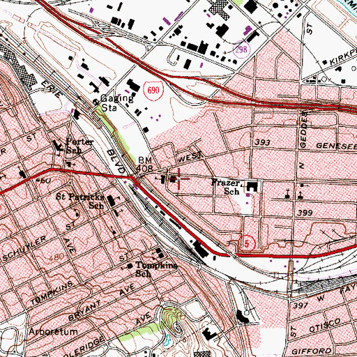 Topographic Map of Sacred Heart of Jesus Basilica, NY