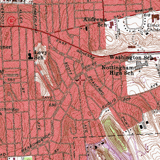 Topographic Map of Saint Alban's Episcopal Church, NY