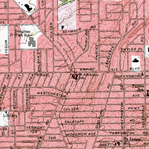 Topographic Map of Saint Ambrose Church, NY