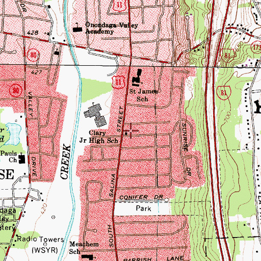 Topographic Map of Saint Andrew's Anglican Church, NY