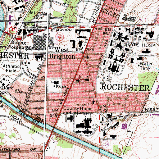 Topographic Map of Saint Anne Church, NY