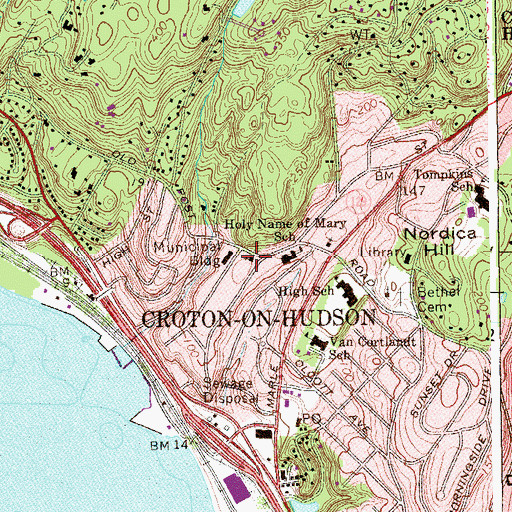 Topographic Map of Saint Augustines Episcopal Church, NY