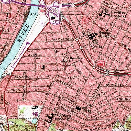 Topographic Map of Saint Boniface Church, NY