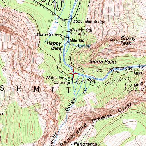 Topographic Map of Illilouette Creek, CA