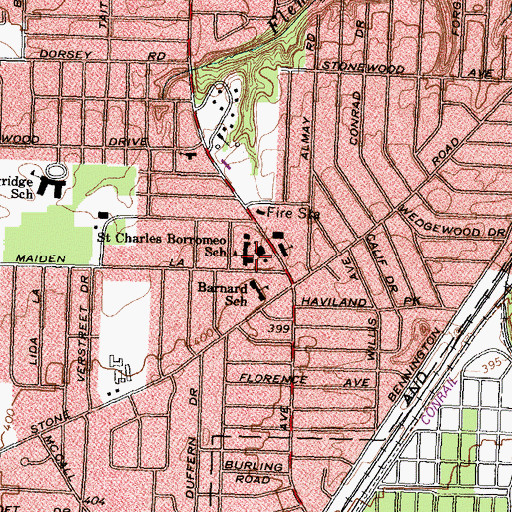 Topographic Map of Saint Charles Borromeo Church, NY