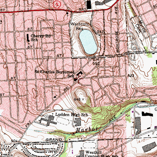 Topographic Map of Saint Charles of Borromeo Church, NY