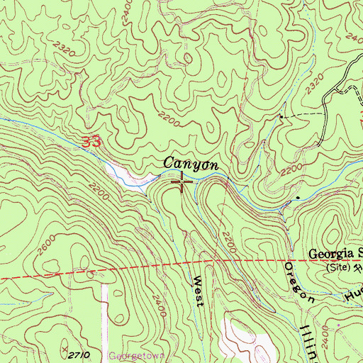 Topographic Map of Illinois Canyon, CA