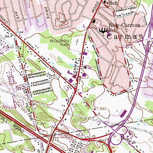 Topographic Map of Saint Gabriel's Roman Catholic Church, NY