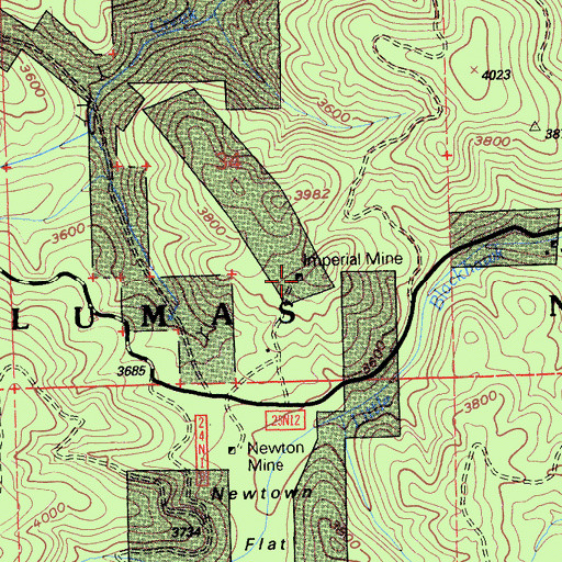 Topographic Map of Imperial Mine, CA