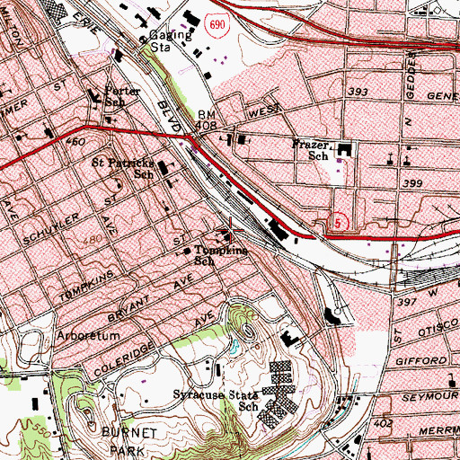 Topographic Map of Saint John the Baptist Ukrainian Catholic Church, NY