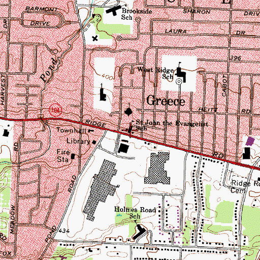 Topographic Map of Saint John the Evangelist Church, NY