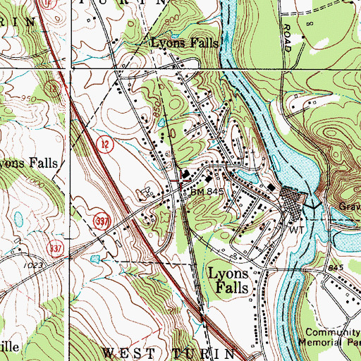 Topographic Map of Saint Johns Catholic Church, NY
