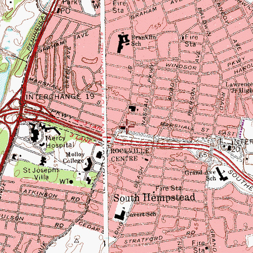 Topographic Map of Saint John's Episcopal Church, NY