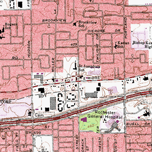 Topographic Map of Saint Josaphat's Ukrainian Church, NY
