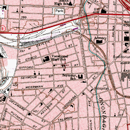 Topographic Map of Saint Lucy's Church, NY