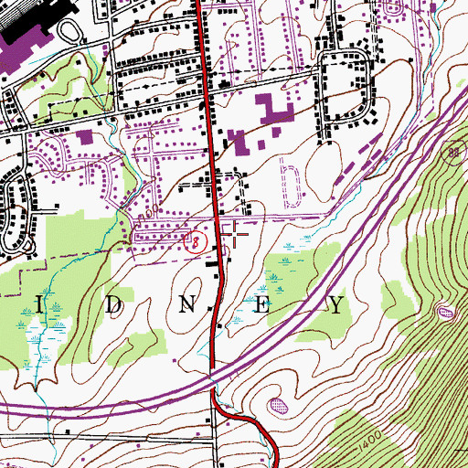 Topographic Map of Saint Lukes Evangelical Lutheran Church of Sidney, NY