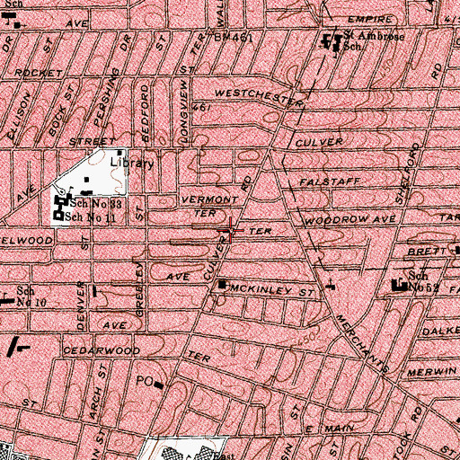 Topographic Map of Saint Mark's and Saint John's Church, NY