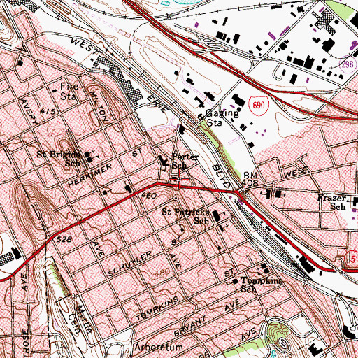 Topographic Map of Saint Mark's Episcopal Church, NY