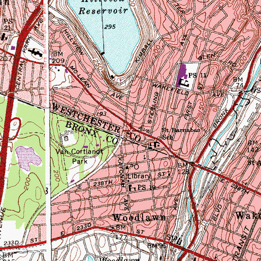 Topographic Map of Saint Marks Lutheran Church, NY