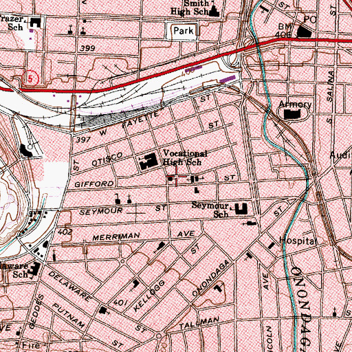 Topographic Map of Saint Mary and Saint Mina Coptic Church, NY