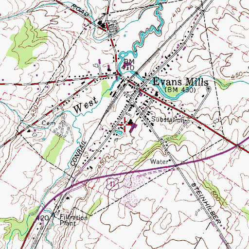 Topographic Map of Saint Mary's Catholic Church, NY