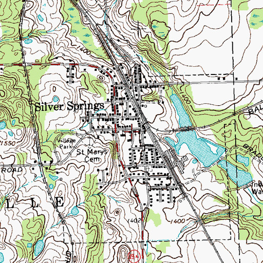 Topographic Map of Saint Mary's Church, NY