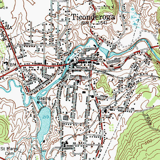 Topographic Map of Saint Mary's Church, NY