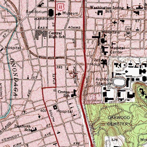 Topographic Map of Saint Matthew's Baptist Church, NY