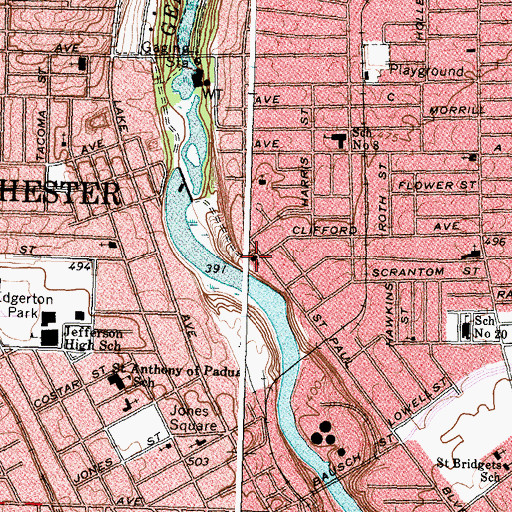 Topographic Map of Saint Matthews Lutheran Church, NY
