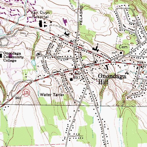 Topographic Map of Saint Michaels Church, NY