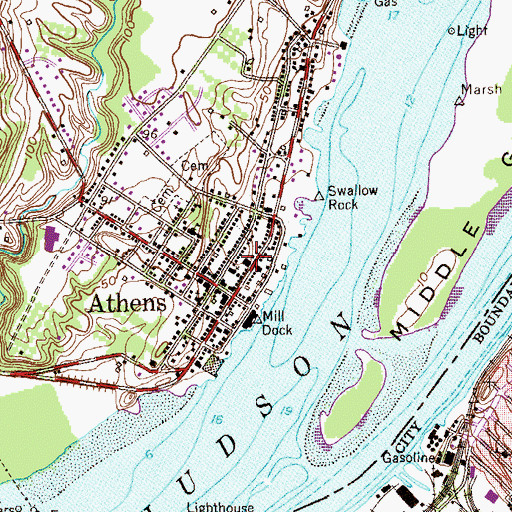 Topographic Map of Saint Patrick's Roman Catholic Church, NY