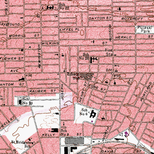 Topographic Map of Saint Paul Holiness Church, NY