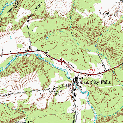 Topographic Map of Saint Paul's Church, NY
