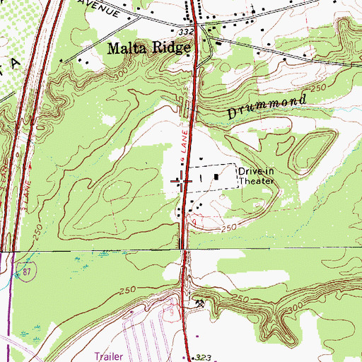Topographic Map of Saint Peter Lutheran Church of Malta, NY