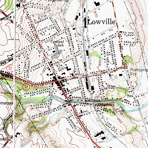 Topographic Map of Saint Peter's Catholic Church, NY
