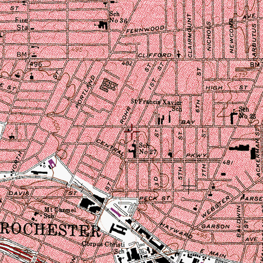 Topographic Map of Saint Phillip Missionary Baptist Church, NY