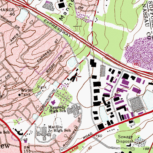 Topographic Map of Saint Pius X Church, NY
