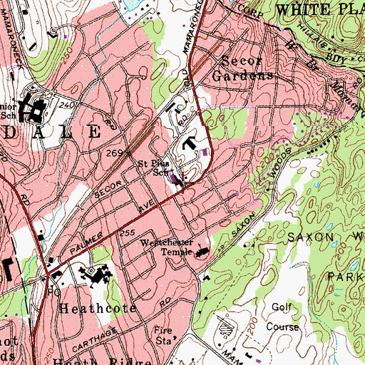 Topographic Map of Saint Pius X Church, NY