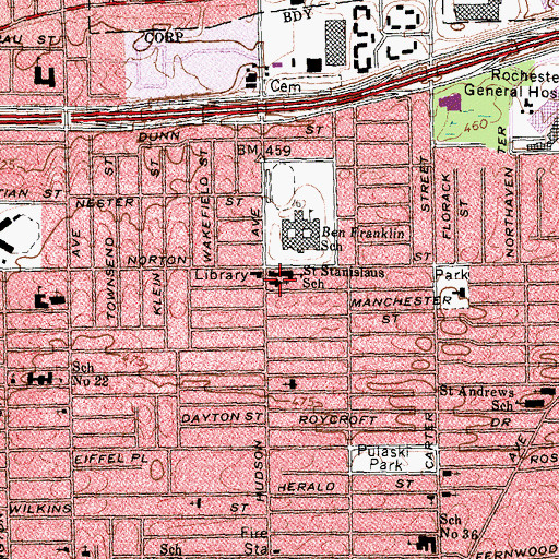 Topographic Map of Saint Stanislaus Church, NY