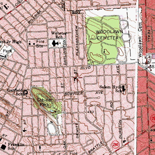Topographic Map of Saint Stephen Lutheran Church, NY