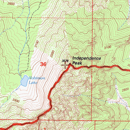 Topographic Map of Independence Peak, CA