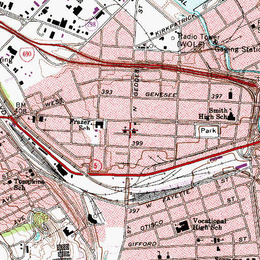Topographic Map of Saint Stephen's Church, NY