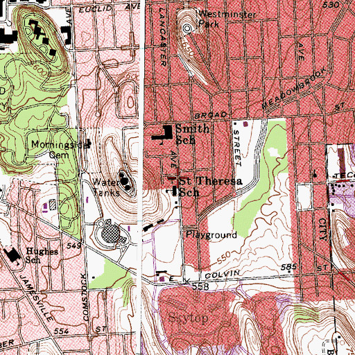 Topographic Map of Saint Therese Church, NY