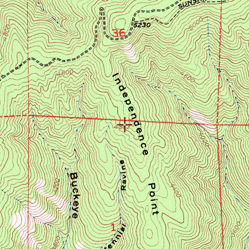 Topographic Map of Independence Point, CA