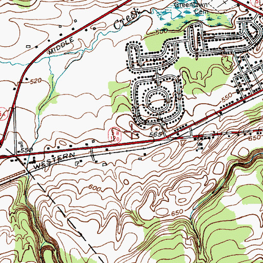 Topographic Map of Saint Thomas Church, NY
