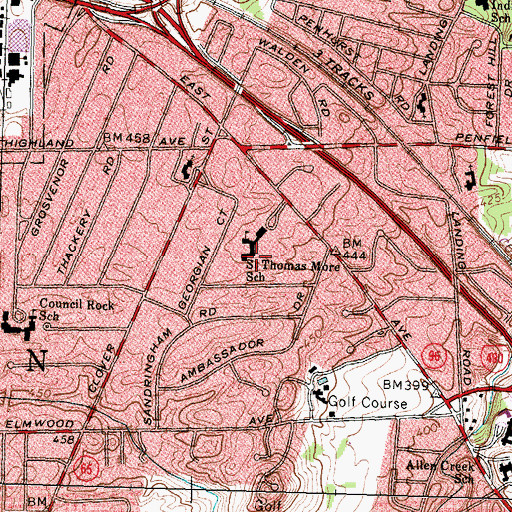 Topographic Map of Saint Thomas More Church, NY