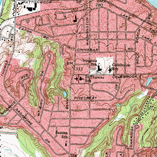 Topographic Map of Saint Thomas the Apostle Church, NY