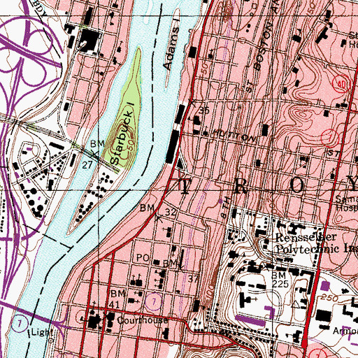 Topographic Map of Salvation Army, NY