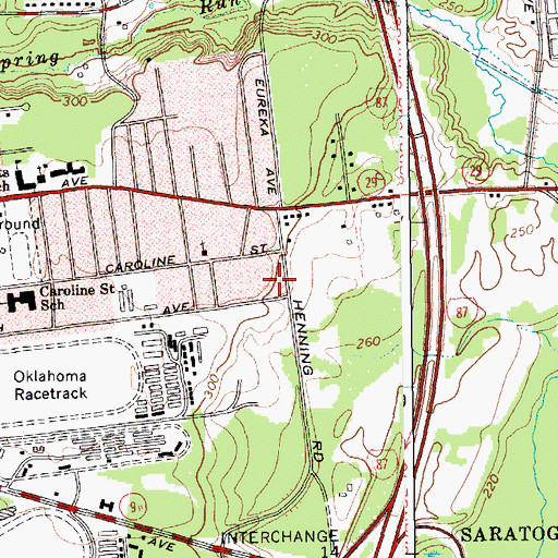 Topographic Map of Saratoga Springs United Methodist Church, NY